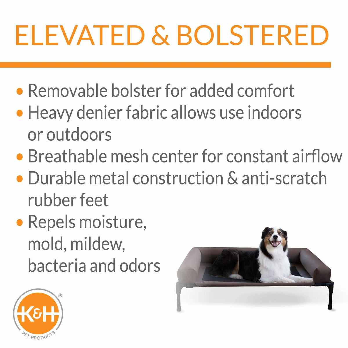 K&H Pet Products Original Bolster Pet Cot Elevated Pet Bed - MegaEssentials