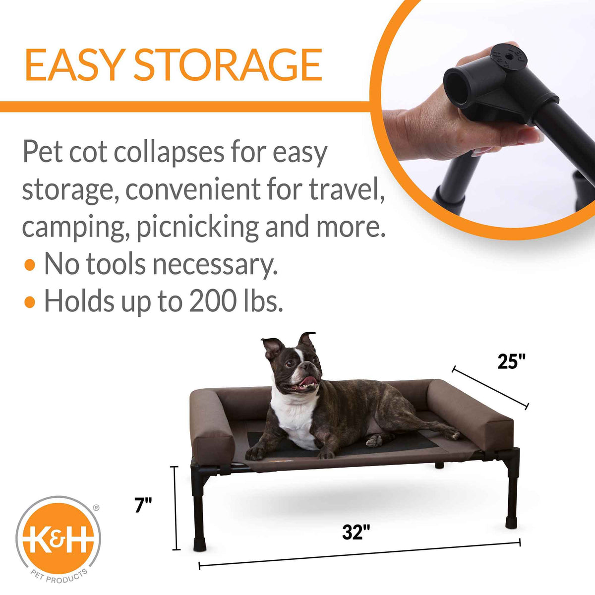 K&H Pet Products Original Bolster Pet Cot Elevated Pet Bed - MegaEssentials