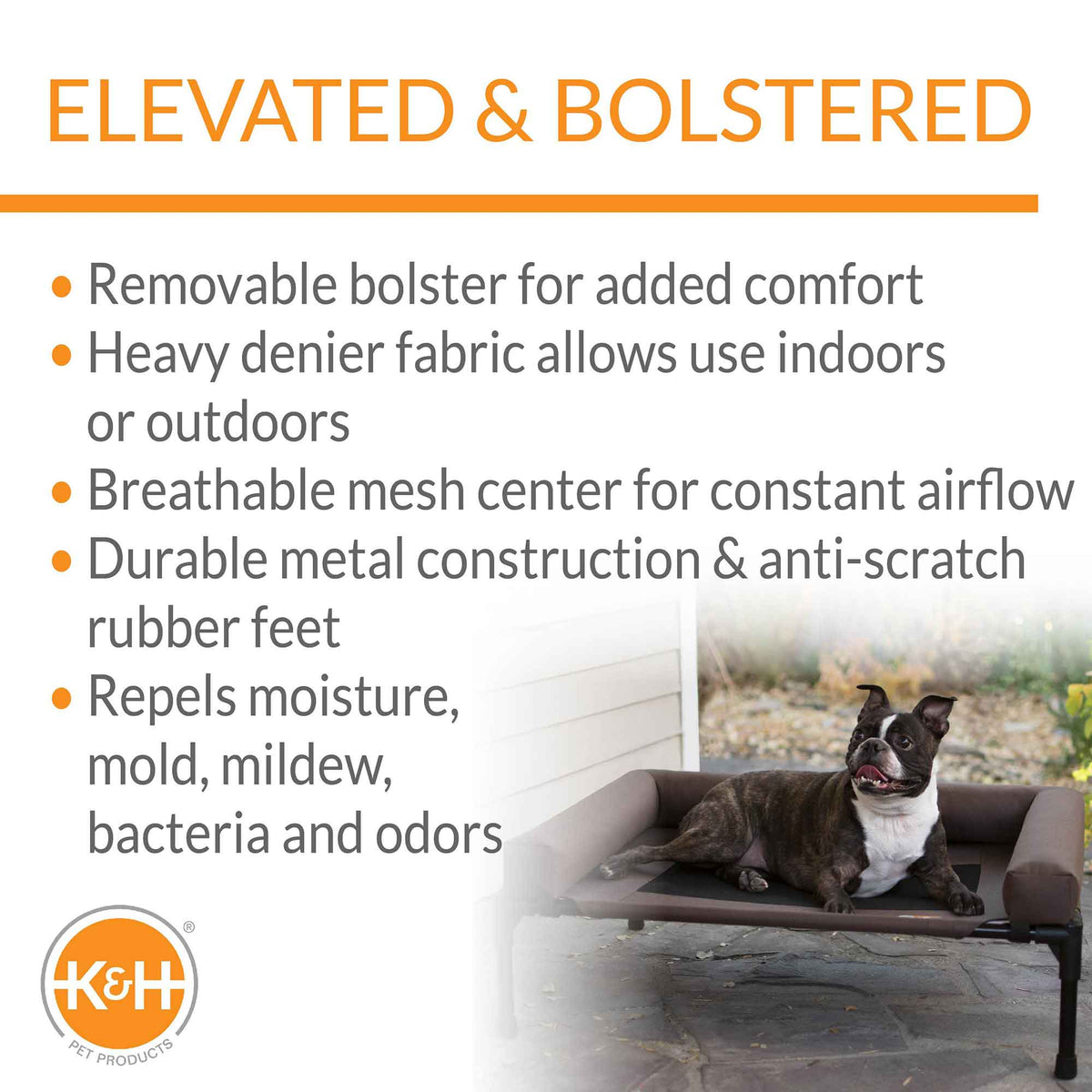 K&H Pet Products Original Bolster Pet Cot Elevated Pet Bed - MegaEssentials