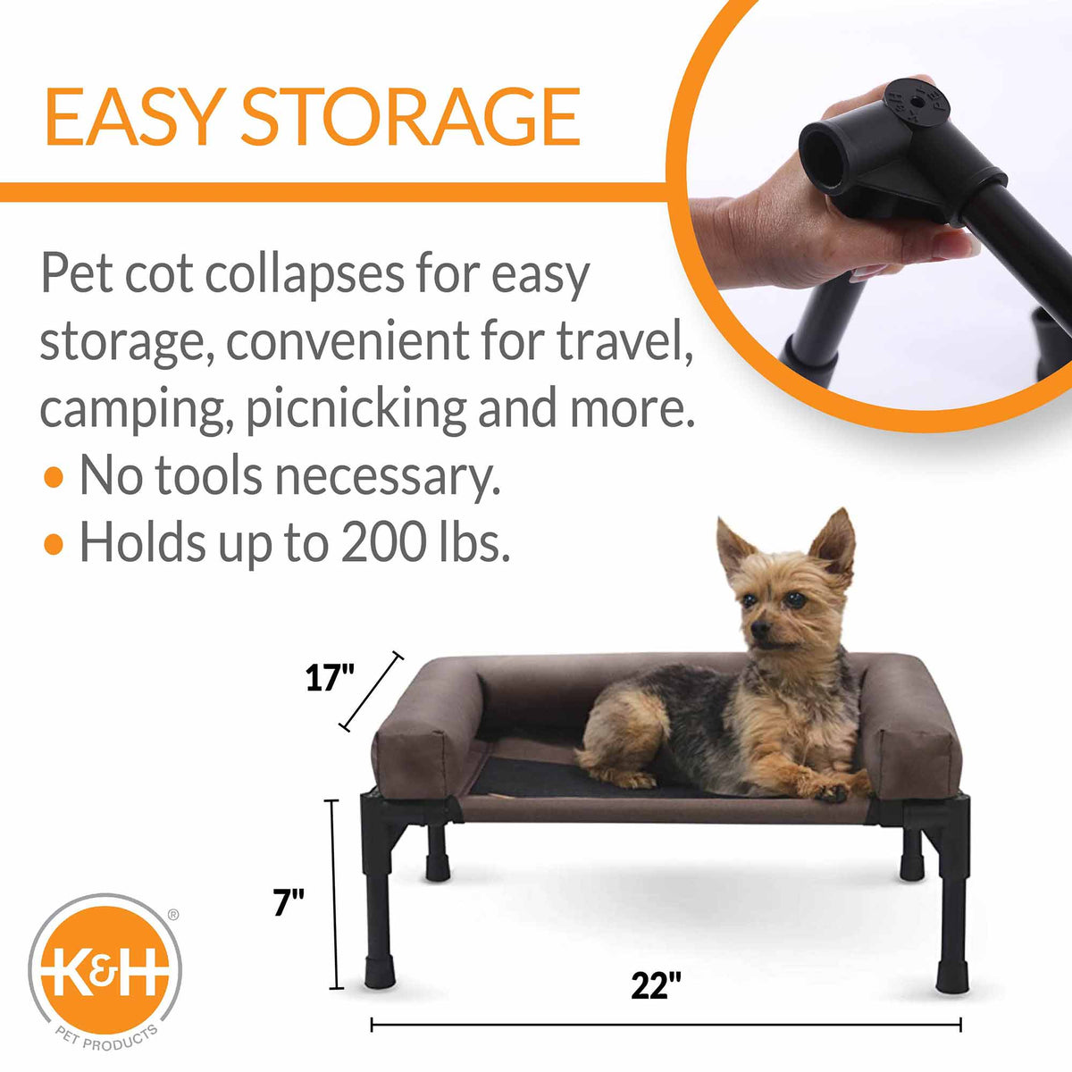 K&H Pet Products Original Bolster Pet Cot Elevated Pet Bed - MegaEssentials