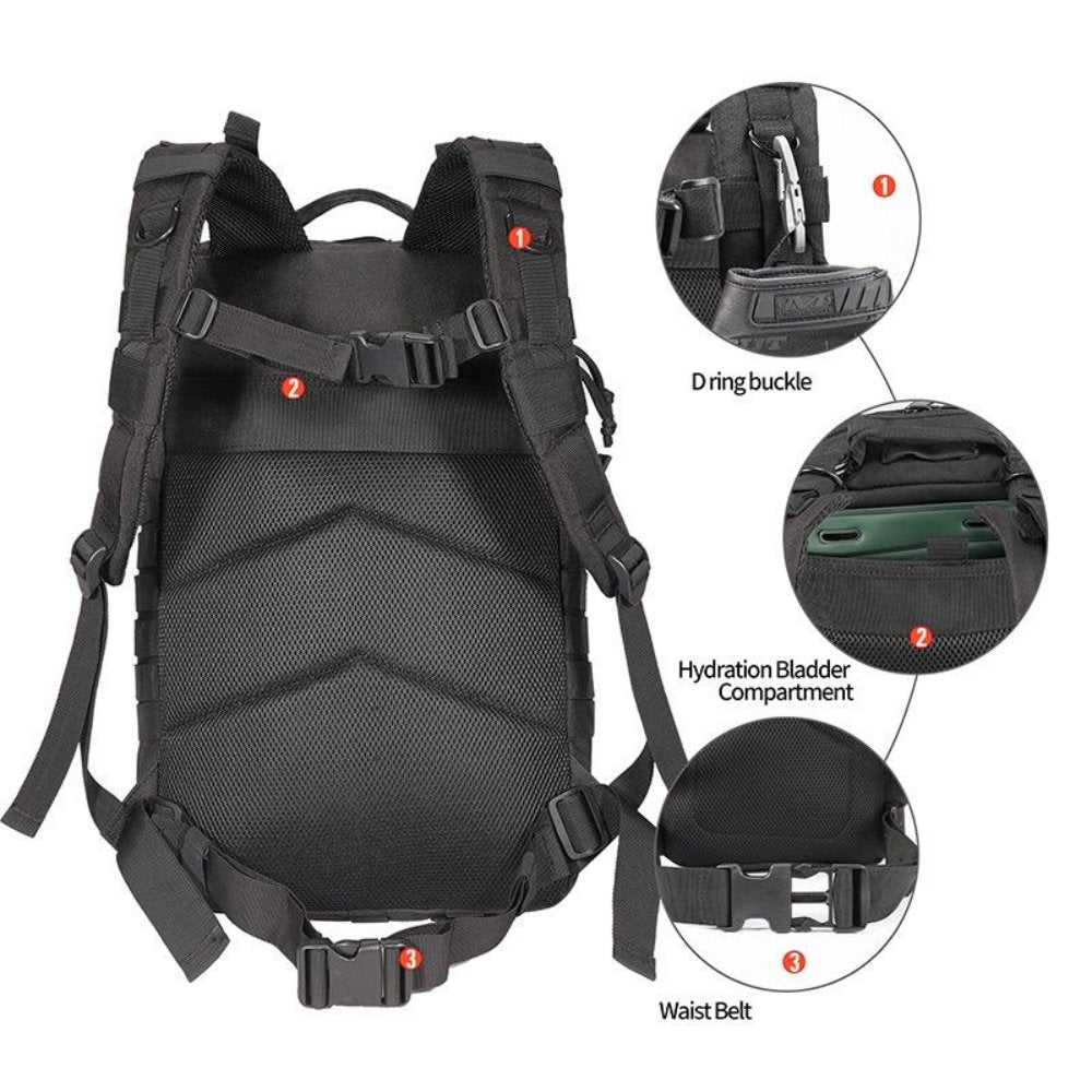 42L Tactical Backpack Bag with USA Patch - MegaEssentials